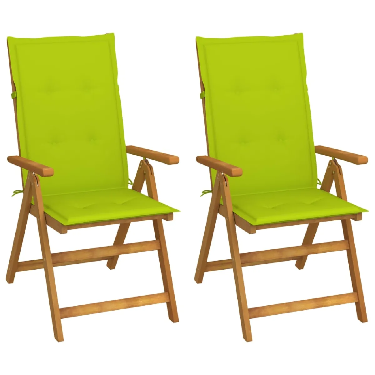 vidaXL Chaises inclinables de jardin lot de 2 Bois d'acacia - vue 3