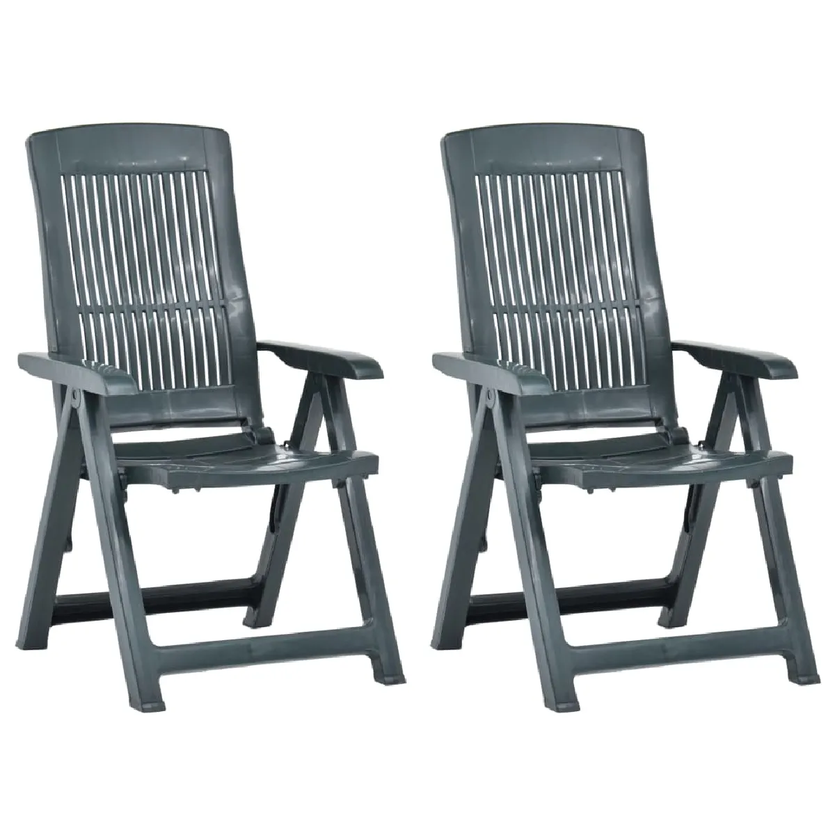 vidaXL Chaises inclinables de jardin - Lot de 2 - Vert