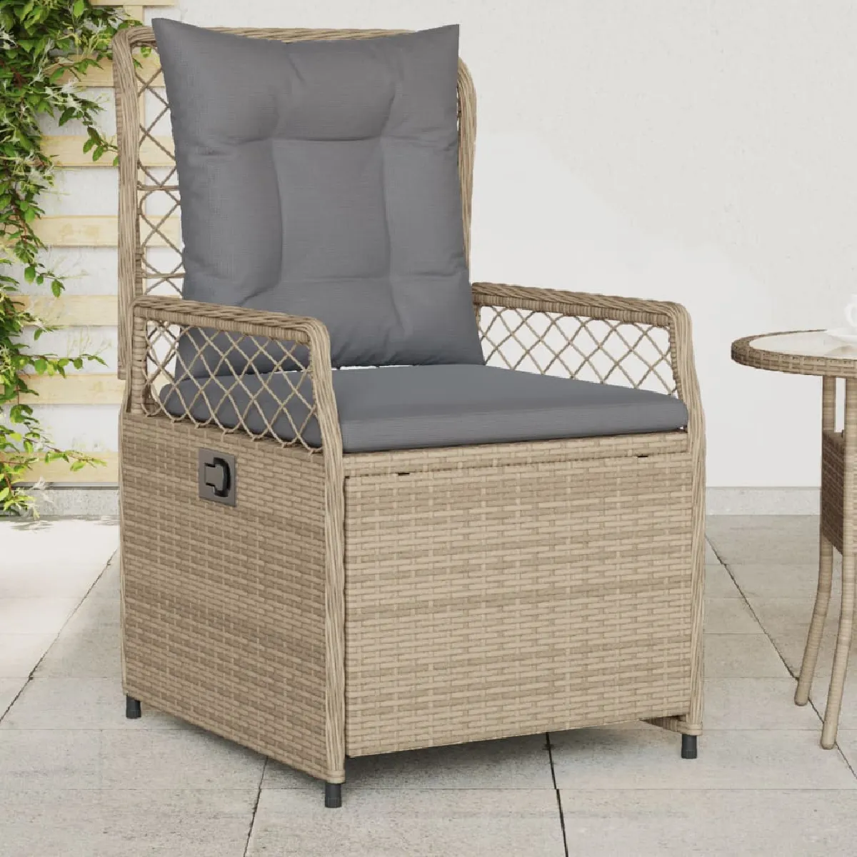 Vidaxl Beige Chaises Inclinables De Jardin Lot De 2 Résine Tressée, Fauteuil De Jardin Inclinable, Fauteuil Inclinable De 368664 - Image 2