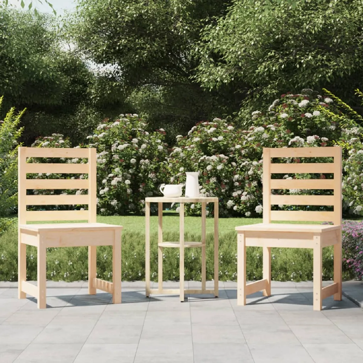 vidaXL Chaises de Jardin 2 pcs Sièges avec Accoudoir Fauteuils avec Dossier Meuble de Terrasse Patio Extérieur 825390 - vue 3