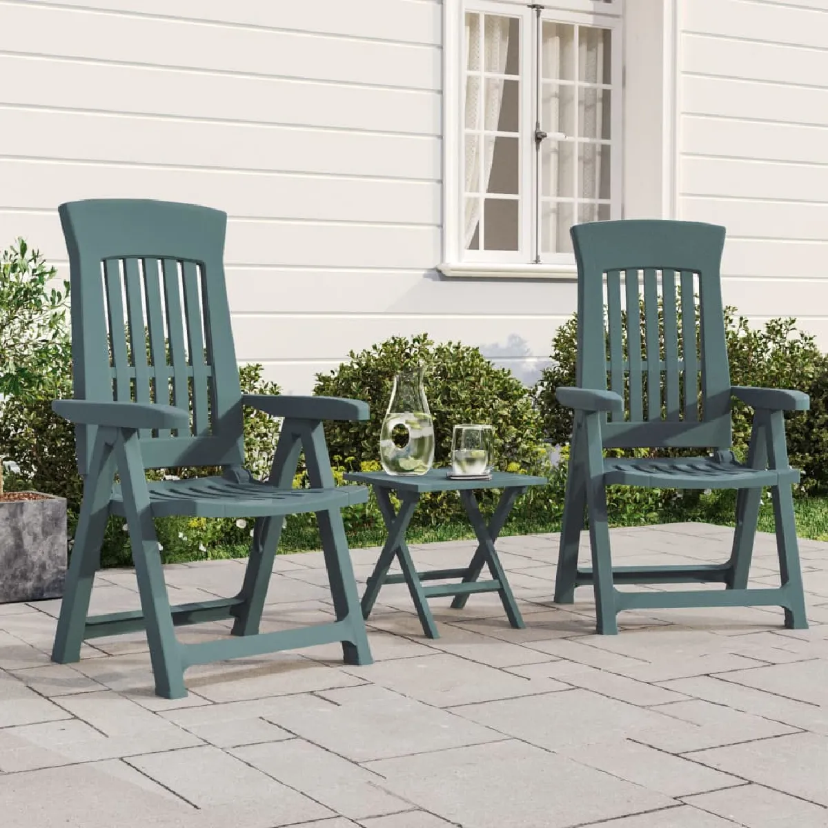 Vidaxl PP Chaises inclinables de jardin Lot de 2