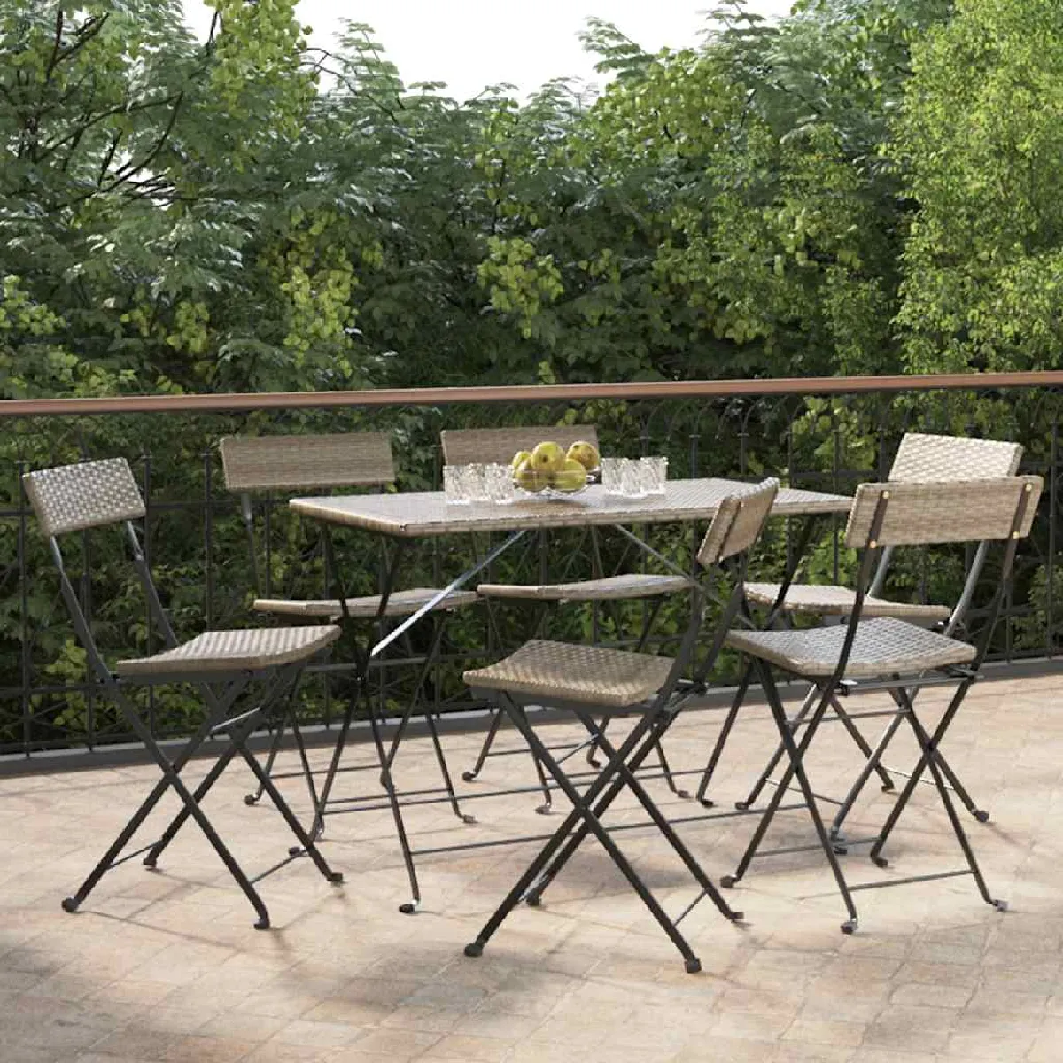 VIDAXL Bistrot Pliantes Gris