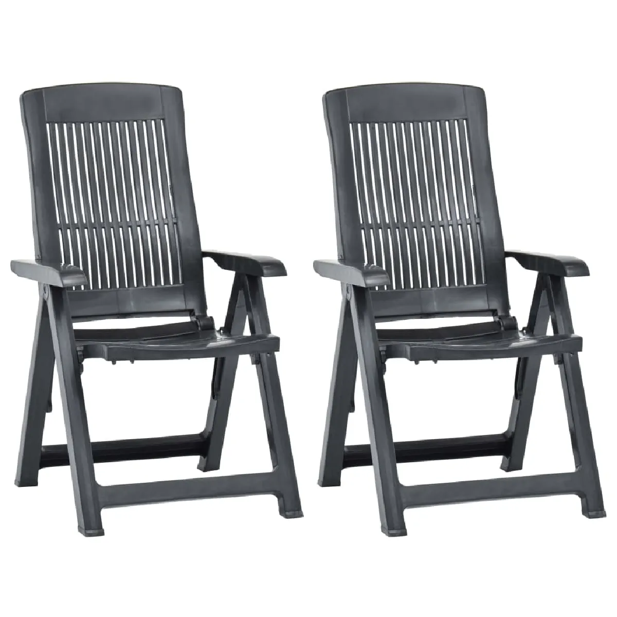 vidaXL 2 pcs Chaises inclinables de jardin Plastique - vue 5