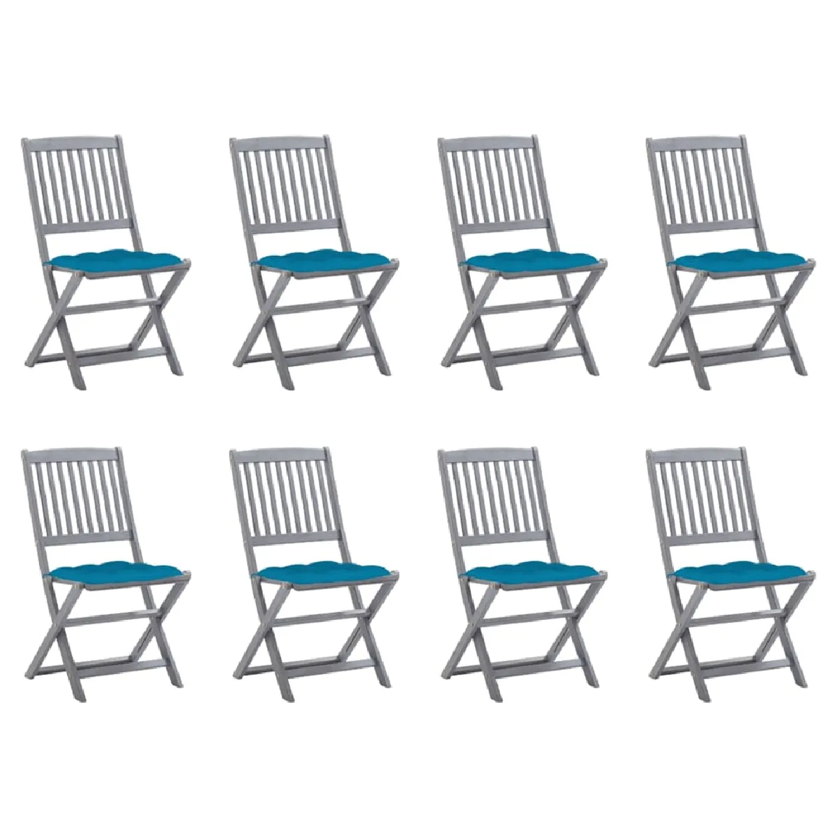 vidaXL 4x Bois dAcacia Solide Chaises Pliables dExtérieur Fauteuils de Salle à Manger de Jardin Chaises de Patio Meubles 313602 - vue 5