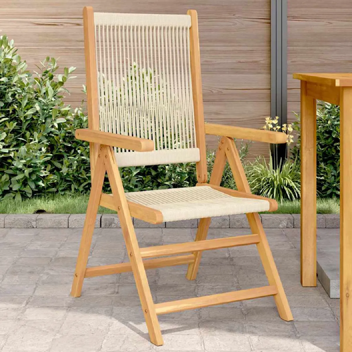 vidaXL Chaises pliantes de jardin (2 pcs) - Inclinaison bois acacia