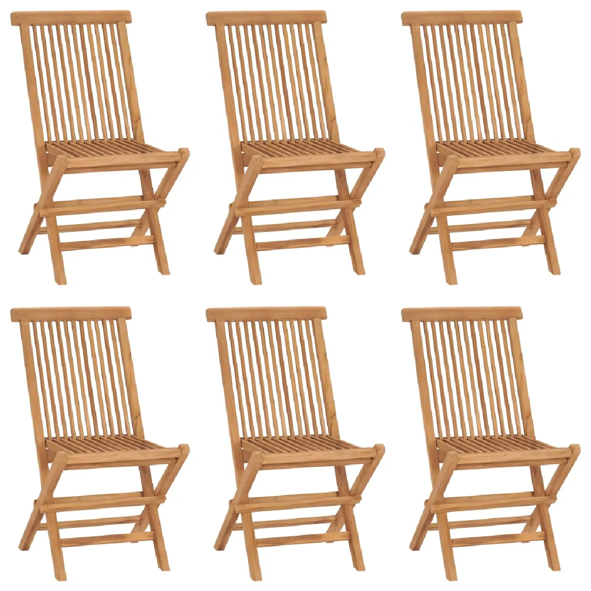 vidaXL Chaises pliables de jardin Bois de teck solide - vue 5