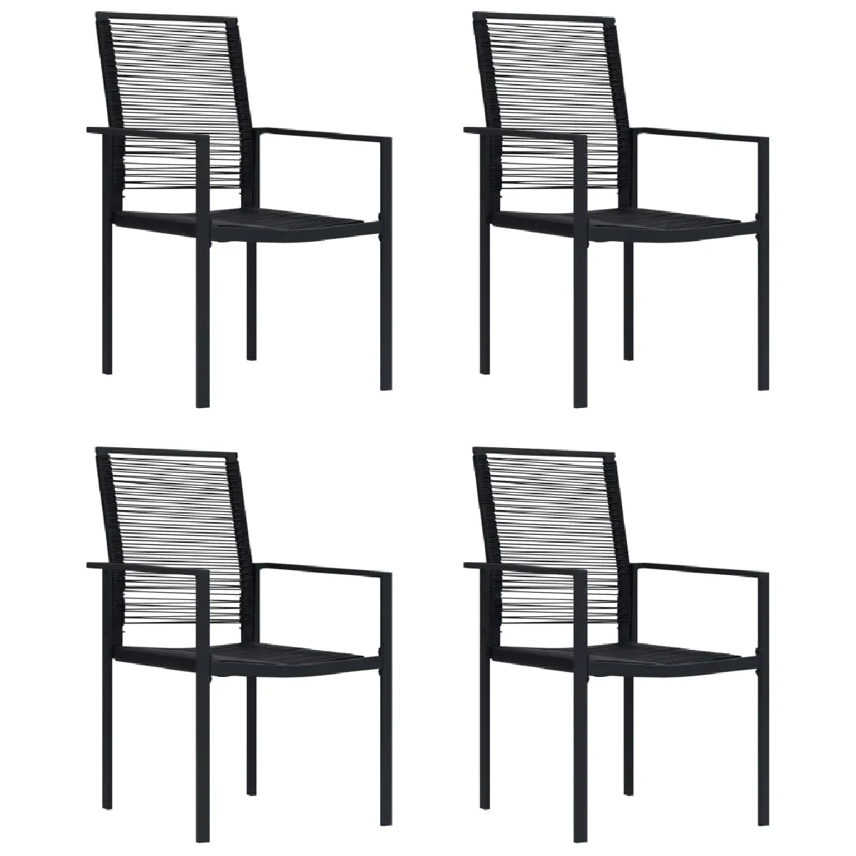 vidaXL Chaises de jardin Rotin PVC lot de 4