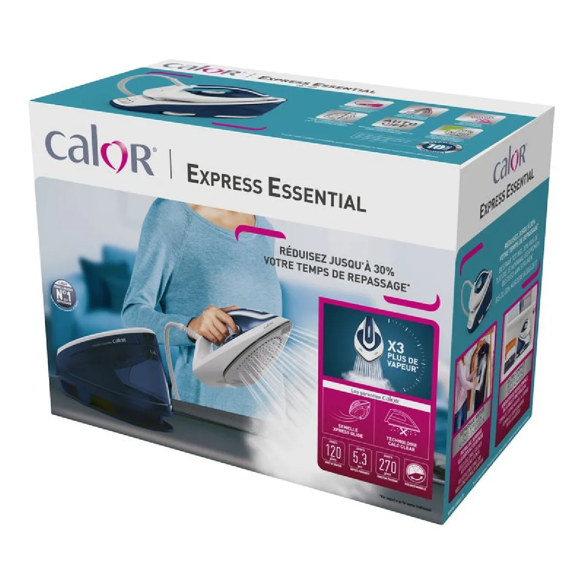 Centrale Vapeur CALOR Express Essential SV6116C0 - Blanc Et Bleu - Neuve