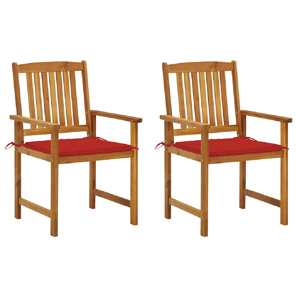 VidaXL Chaises de jardin avec coussins - Acacia massif