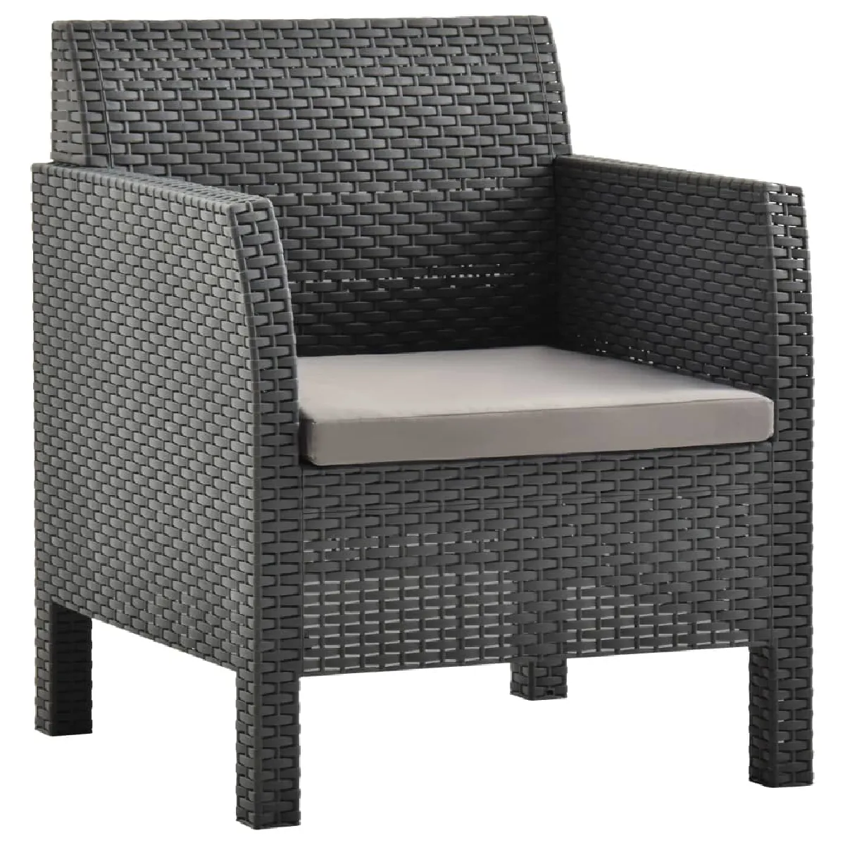 vidaXL Chaise de jardin avec coussin PP - vue 2