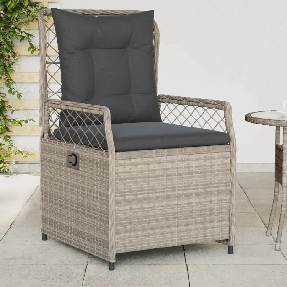 vidaXL Chaises inclinables avec coussins - Résine tressée