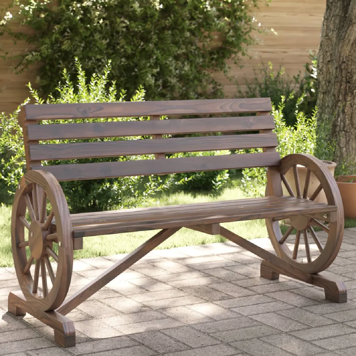 VIDAXL - Banc de Jardin - 2 Places - Bois - Image 2