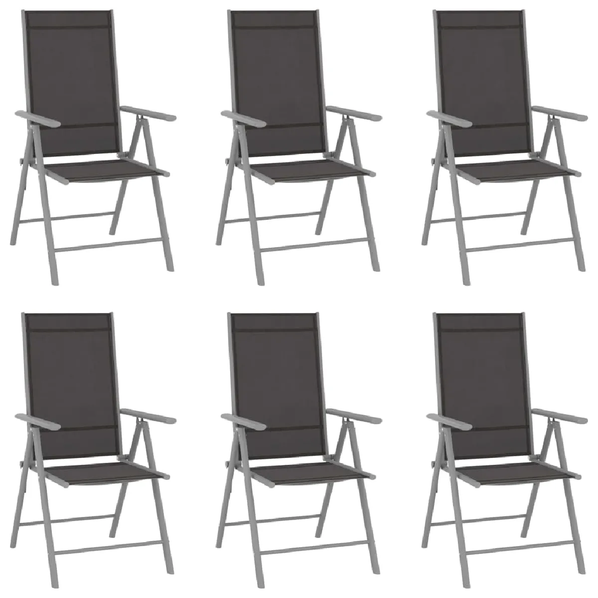 Vidaxl Chaises de jardin pliables Lot de 2 Textilène - vue 3