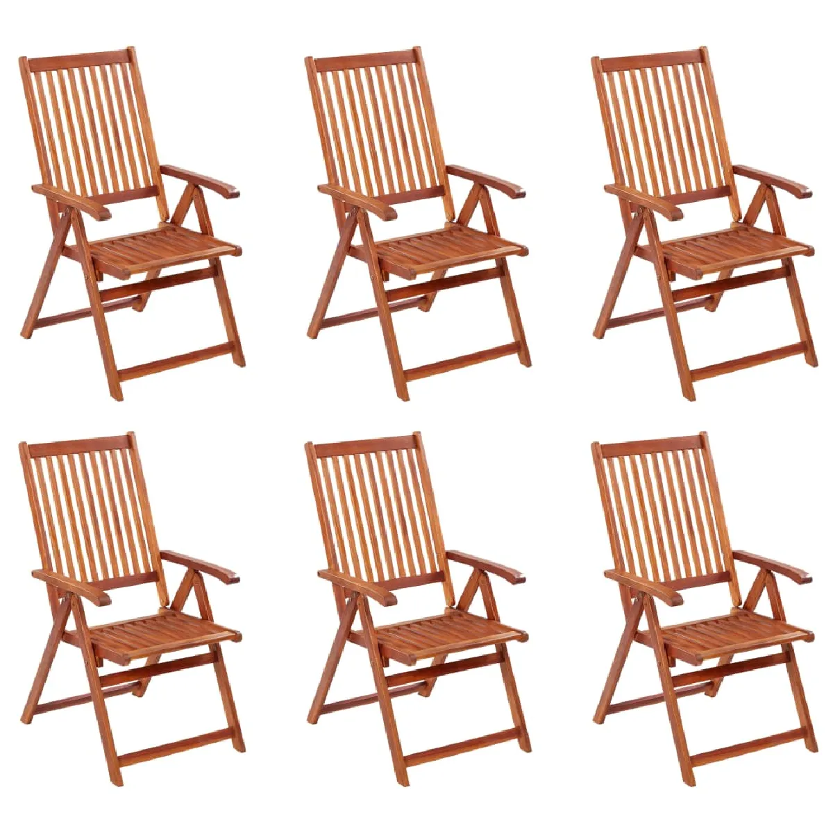 Vidaxl Chaises pliables de jardin Lot de 2 Bois d'acacia solide - vue 2