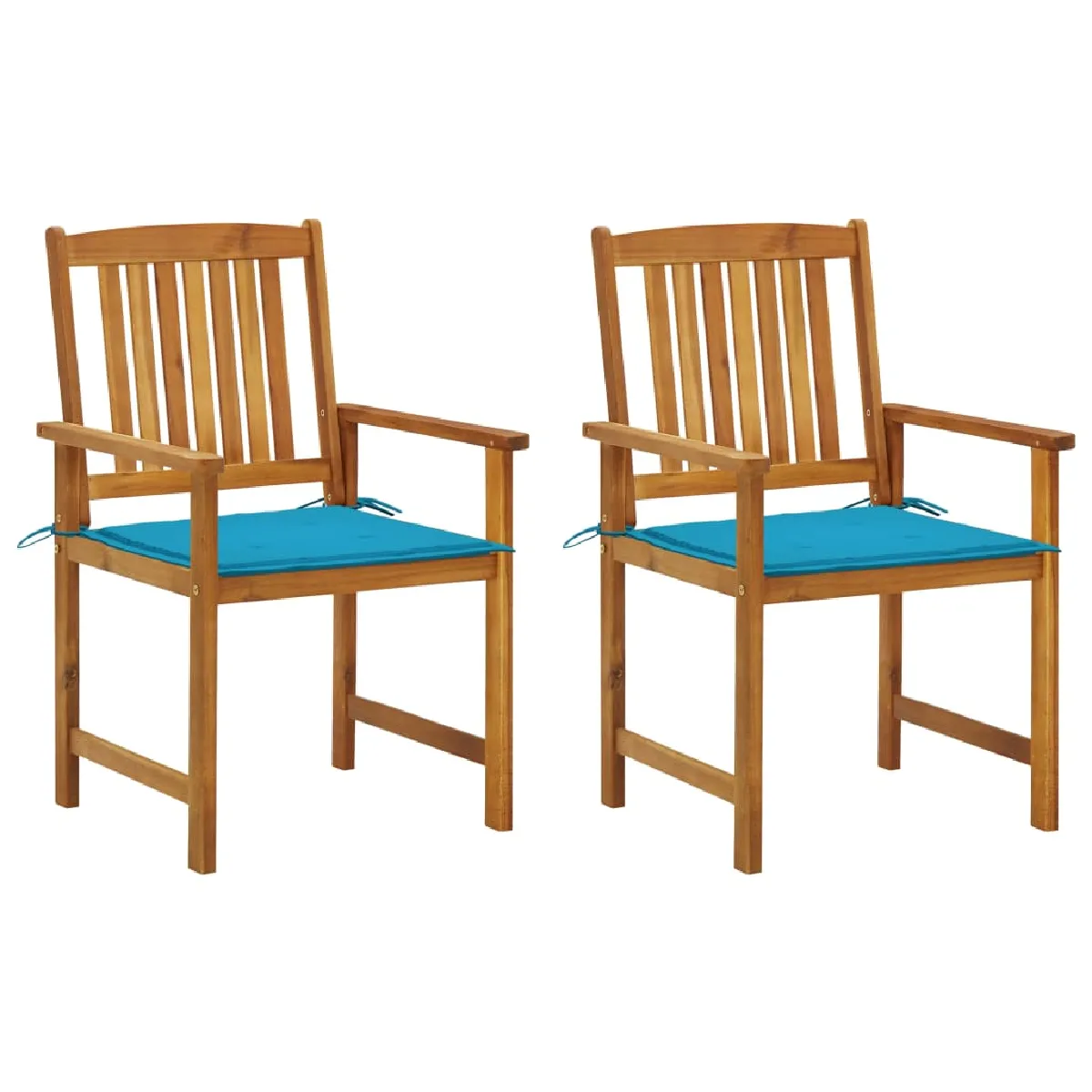 vidaXL Chaises de jardin avec coussins - Bleu