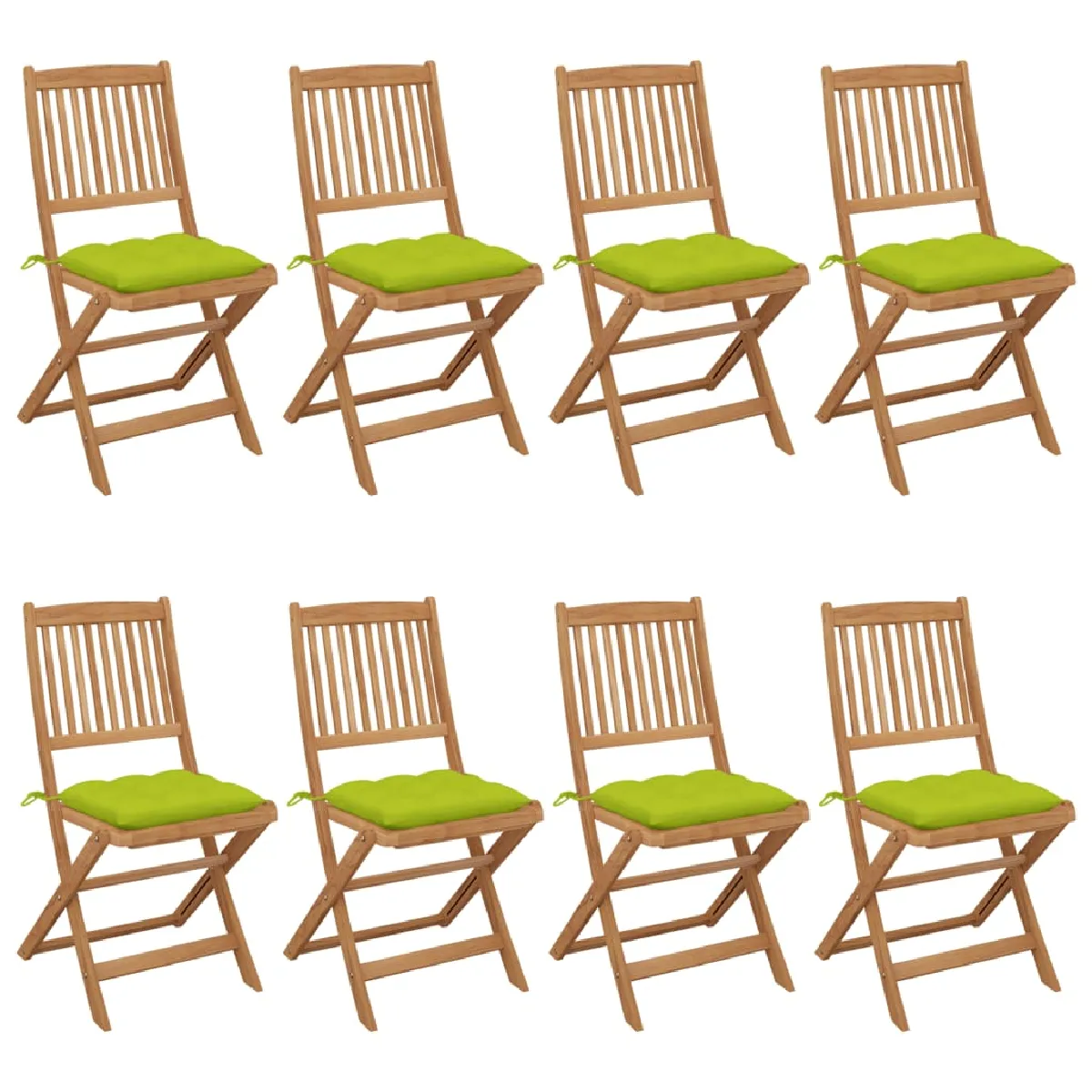 vidaXL Chaises pliables de jardin avec coussins Bois d'acacia - vue 9