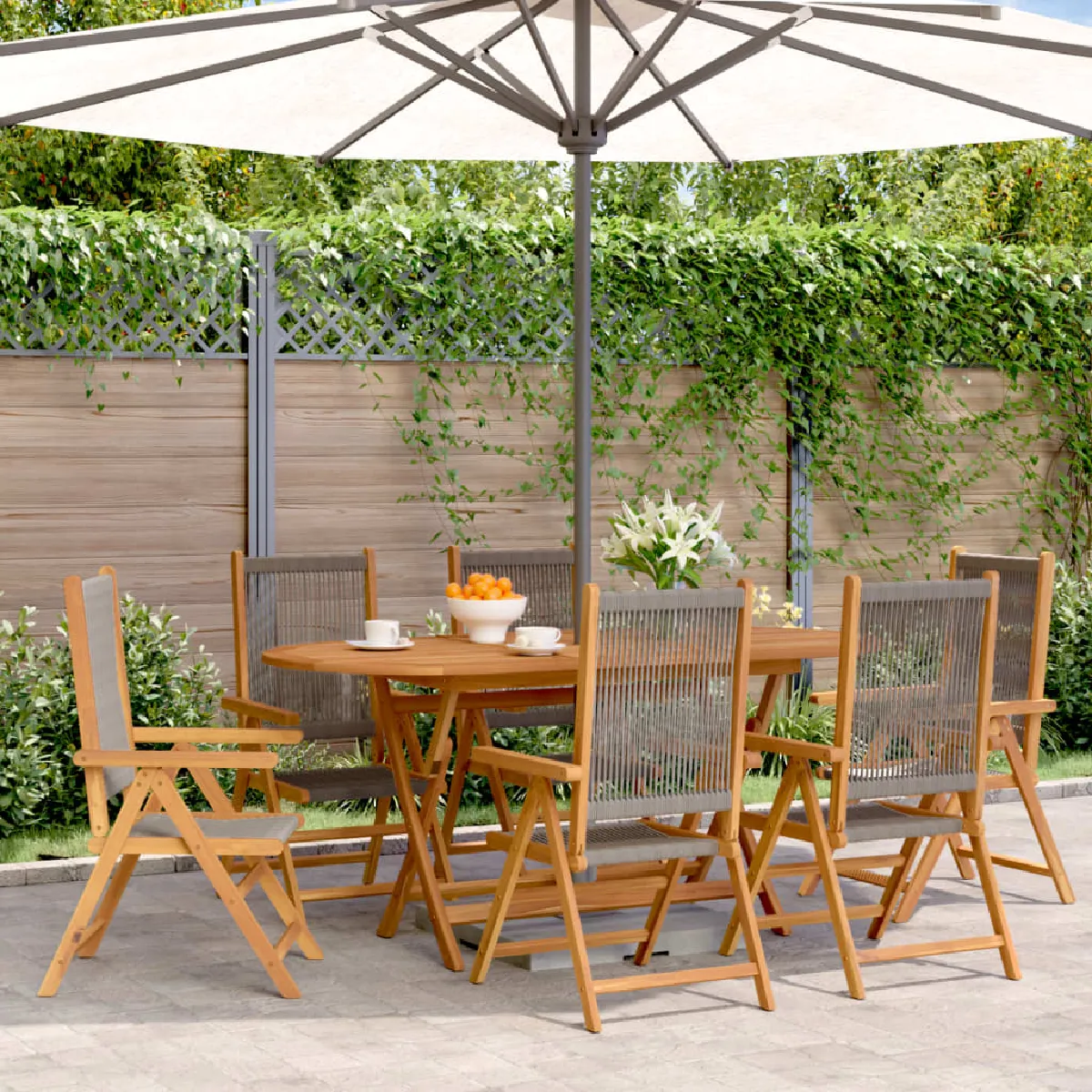 vidaXL Chaises inclinables jardin Bois acacia Lot de 6