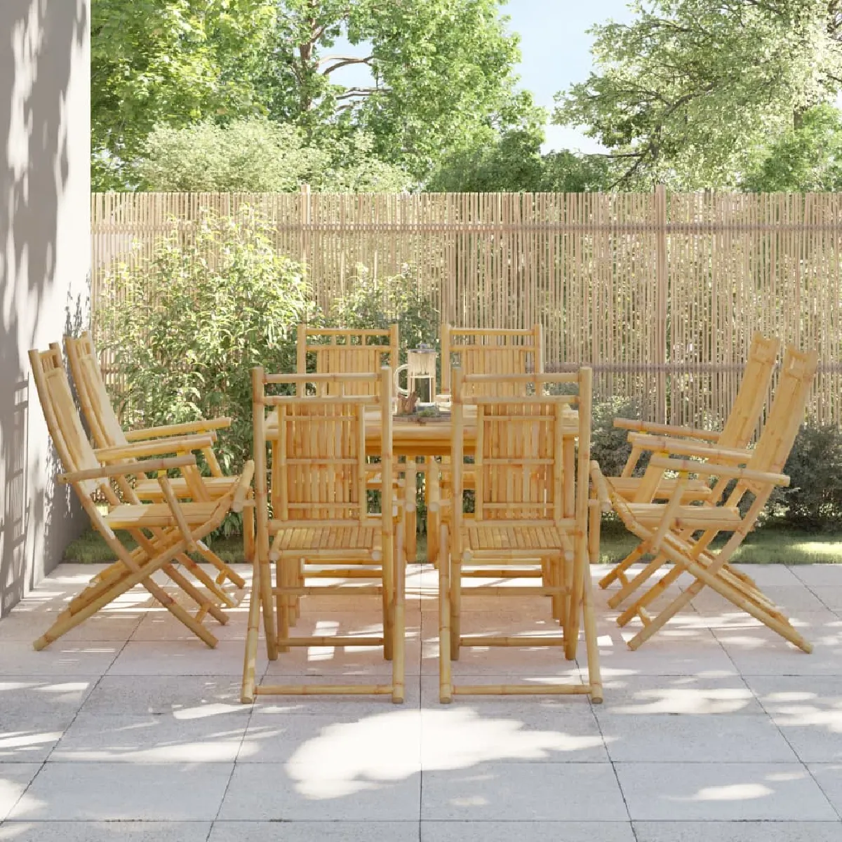 Vidaxl Chaises pliables de jardin Bambou lot de 6 - vue 2