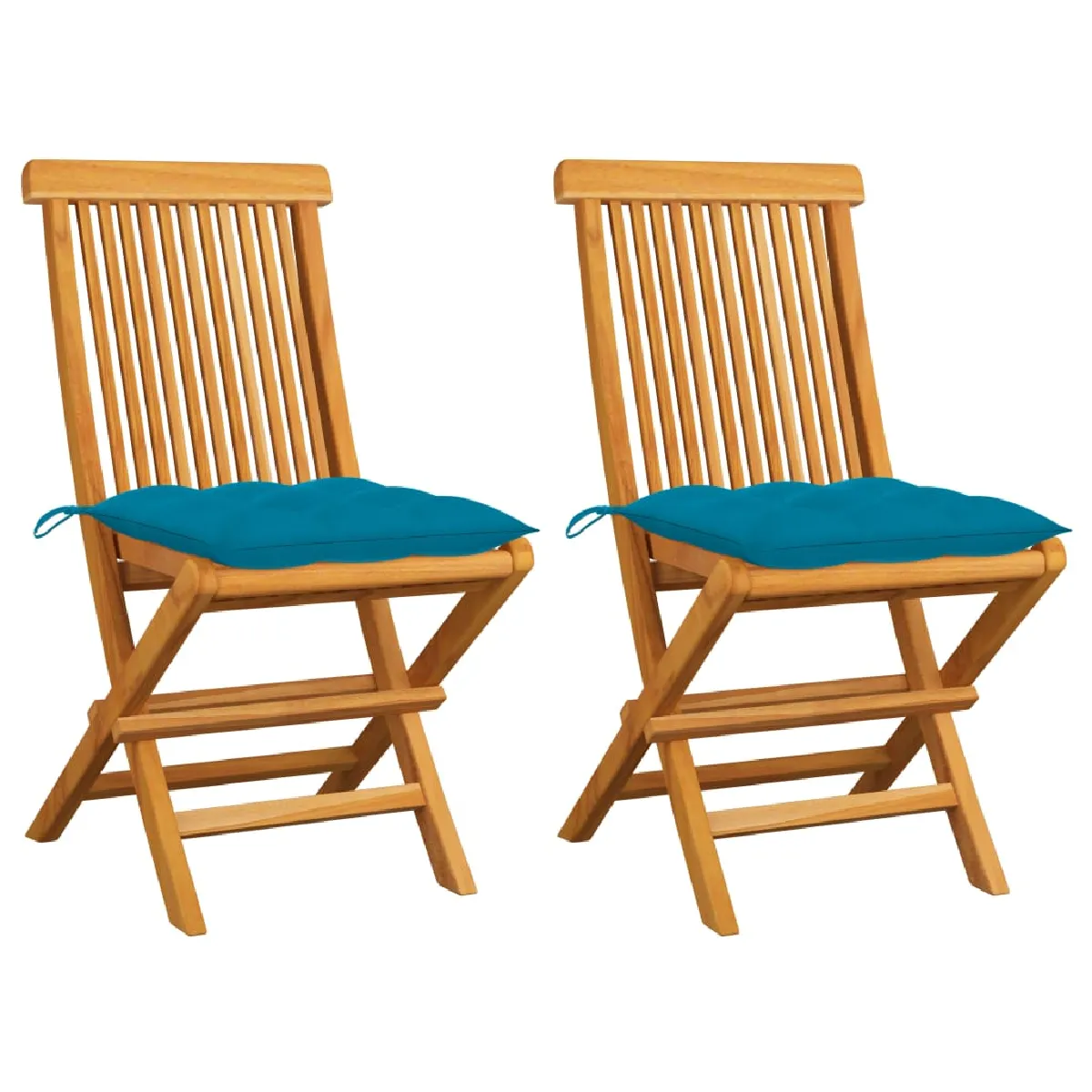 vidaXL Chaises de jardin Teck pliables - Lot de 2