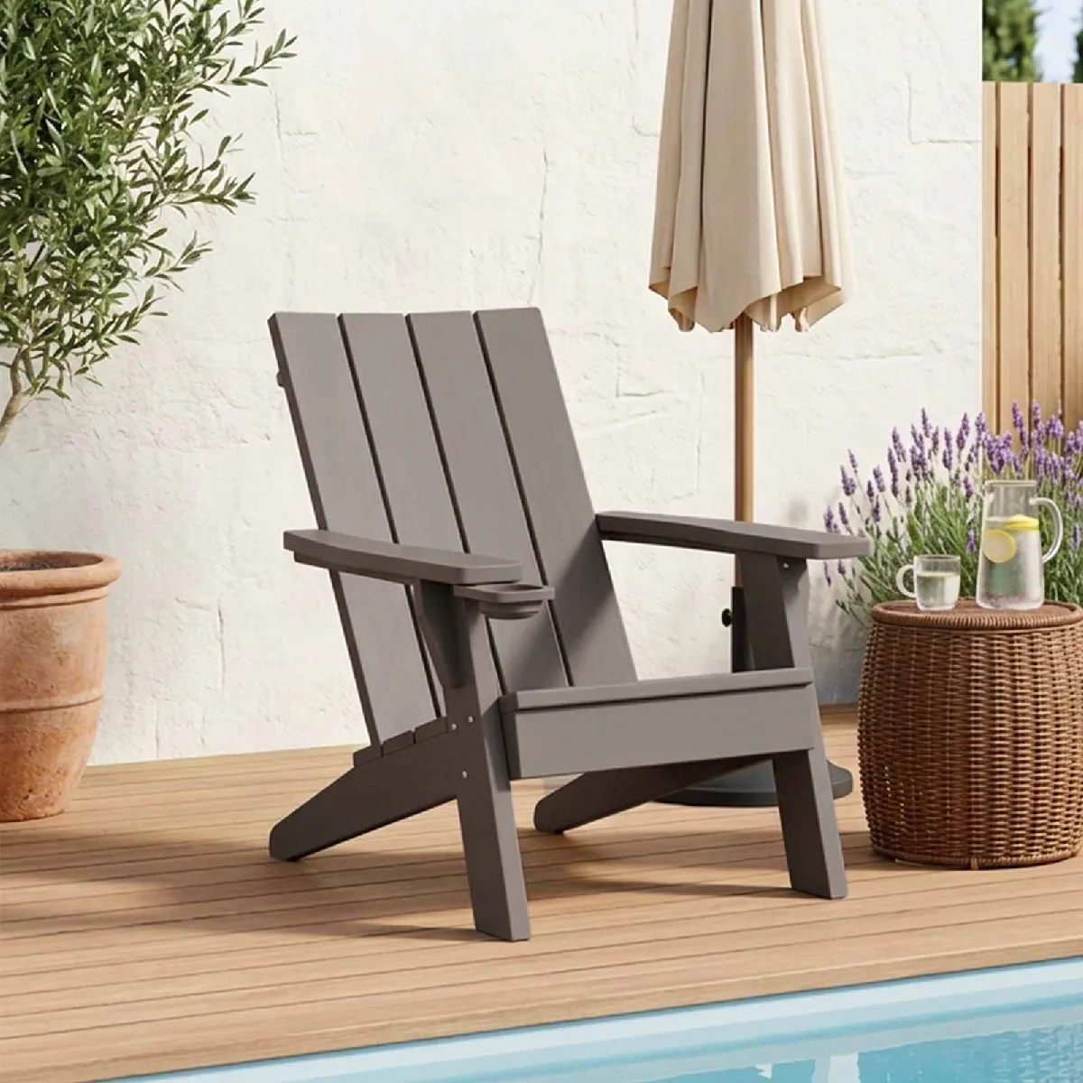 vidaXL Chaise de jardin Adirondack - Marron Clair
