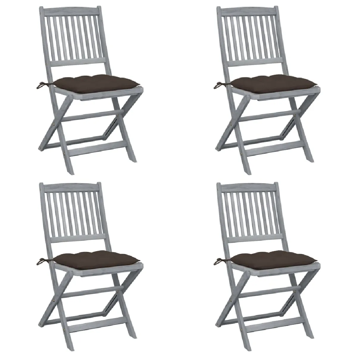 Chaises pliables dextérieur VIDAXL Bois dacacia Ensemble de 4 - vue 8