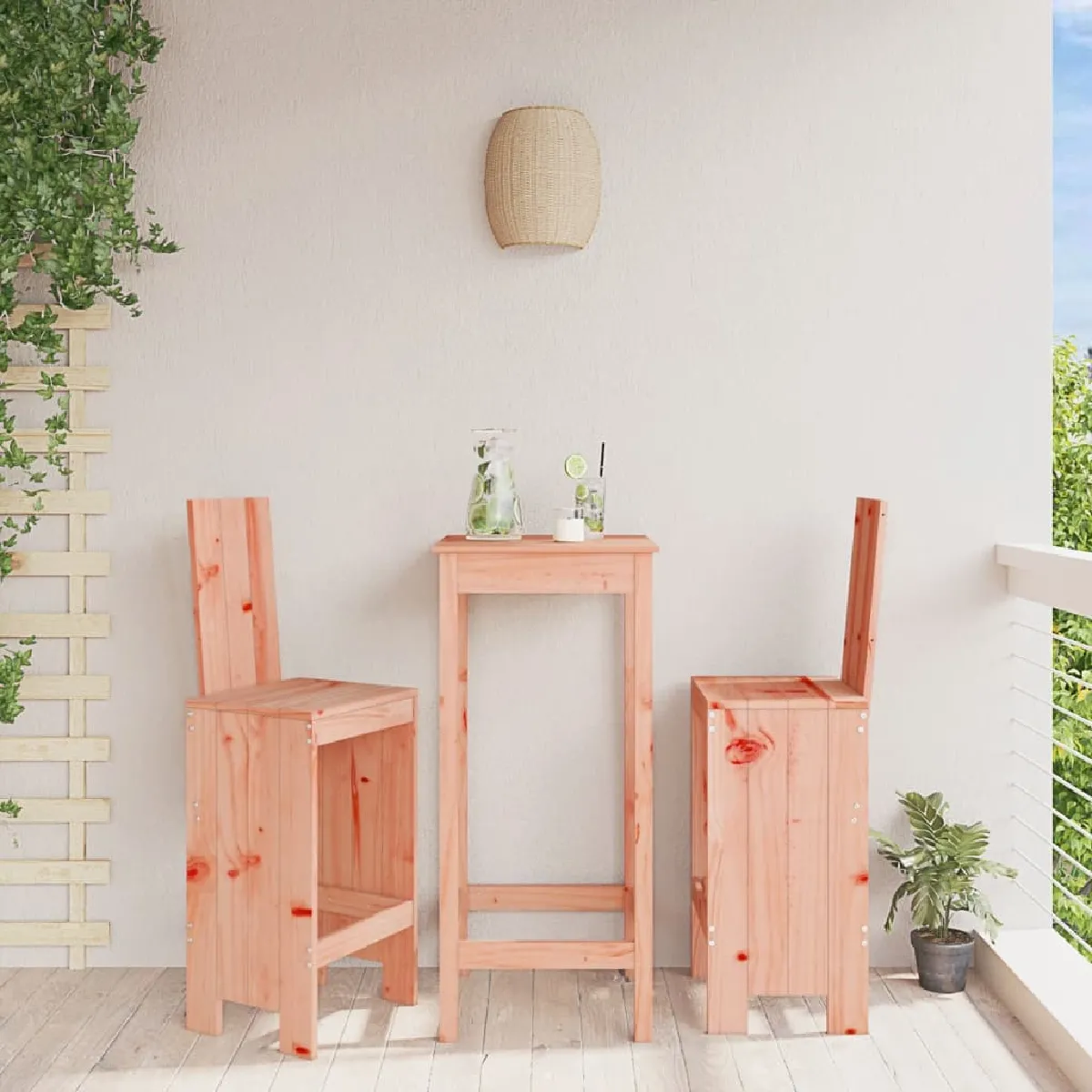 VidaXL Tabourets de bar Lot de 2 Bois massif