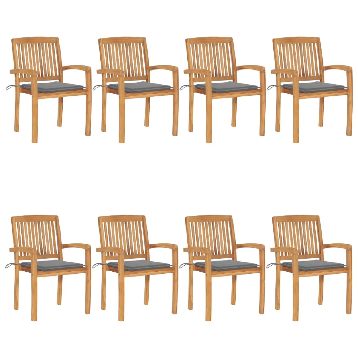 vidaXL Chaises empilables jardin Teck - vue 3