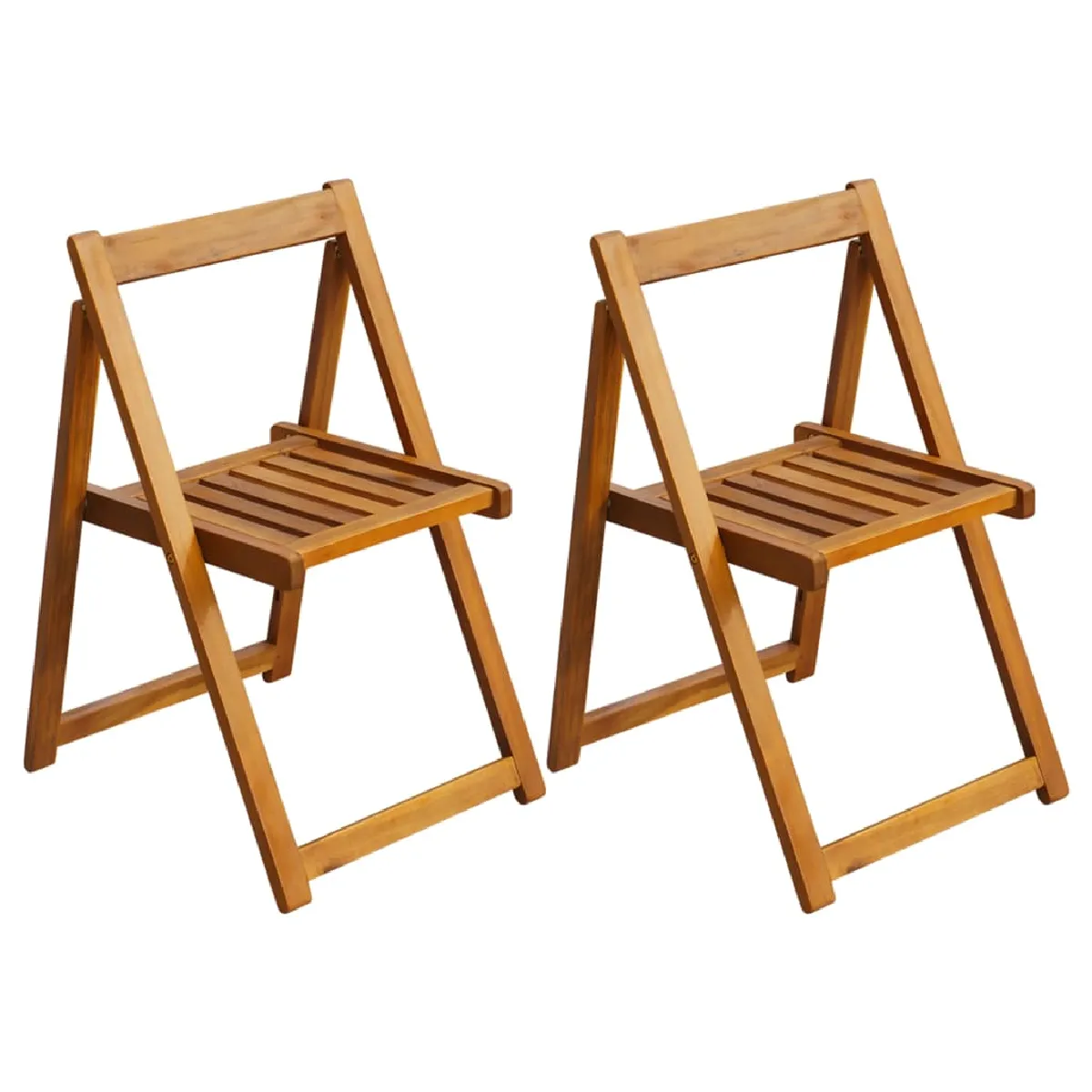 Vidaxl Chaises pliables de jardin Lot de 2 Bois d'acacia solide - vue 3