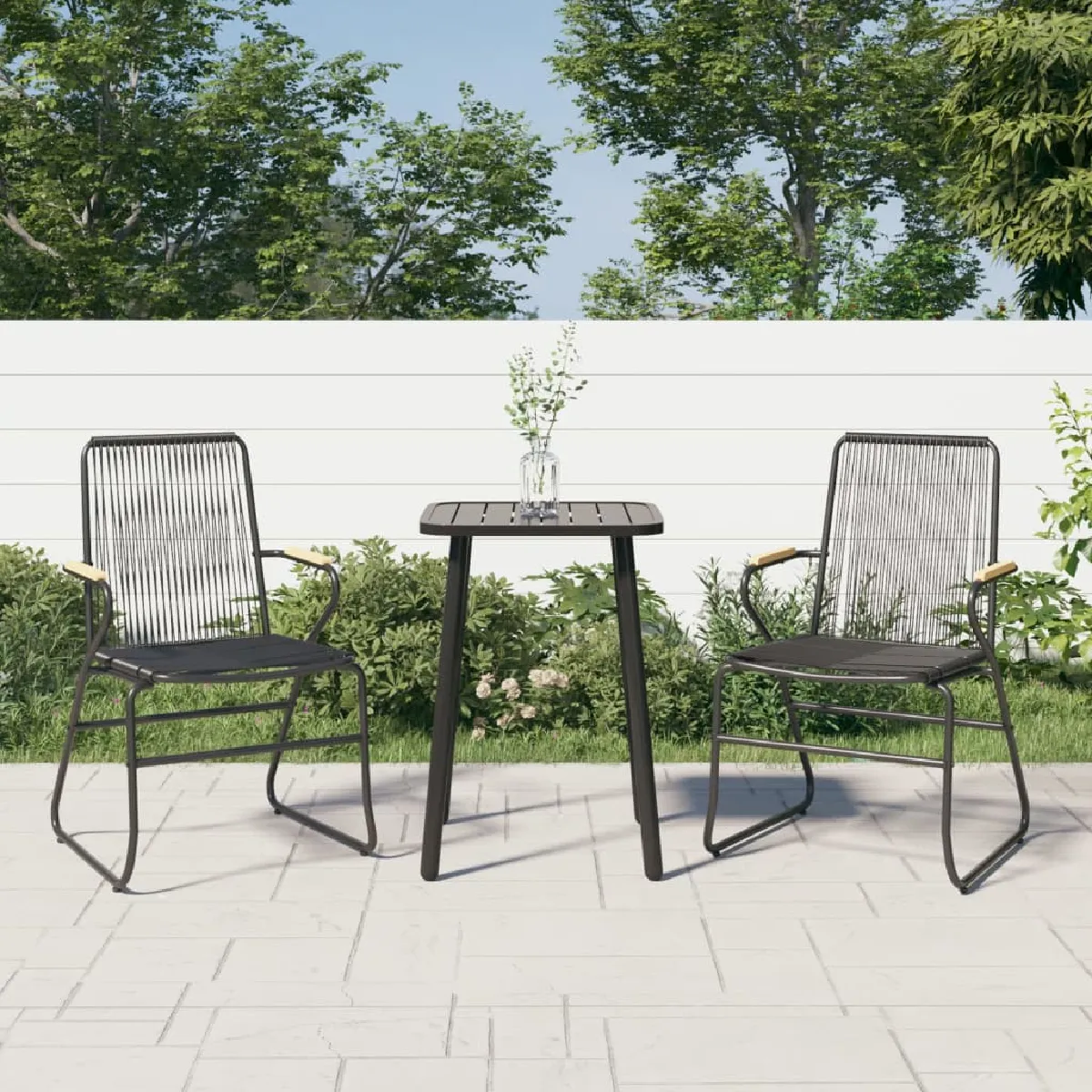 vidaXL Chaises de jardin - Noir