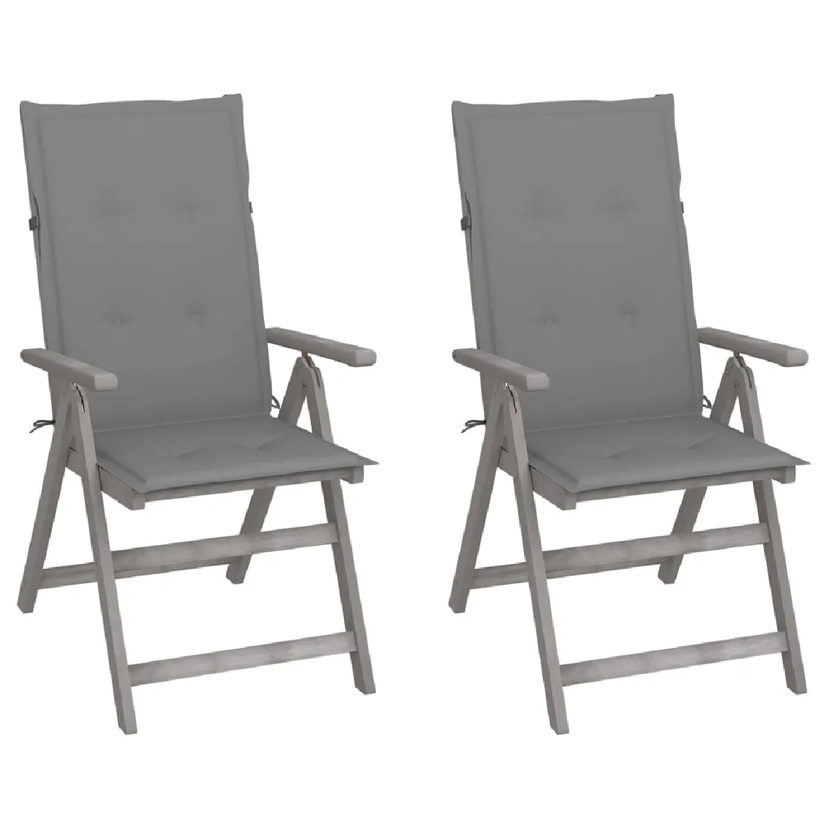 vidaXL Chaises inclinables jardin Bois acacia Lot de 6 - vue 2