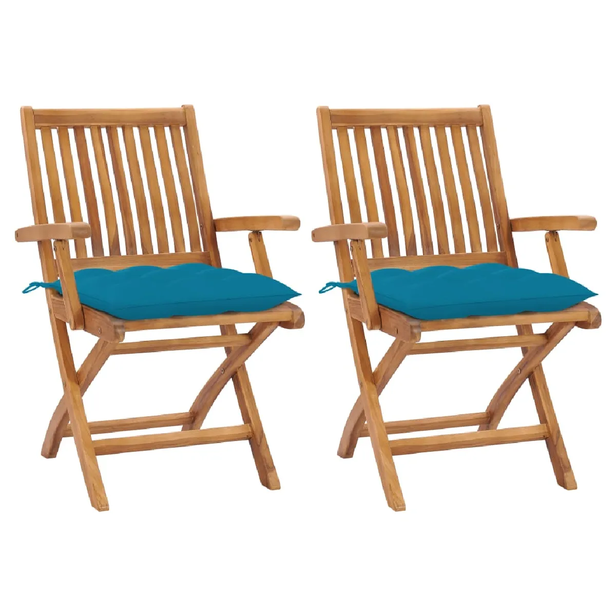 vidaXL Chaises de jardin lot de 2 bois dacacia et polypropylène siège de jardin assise extérieure chaise pliable 367667 - vue 4