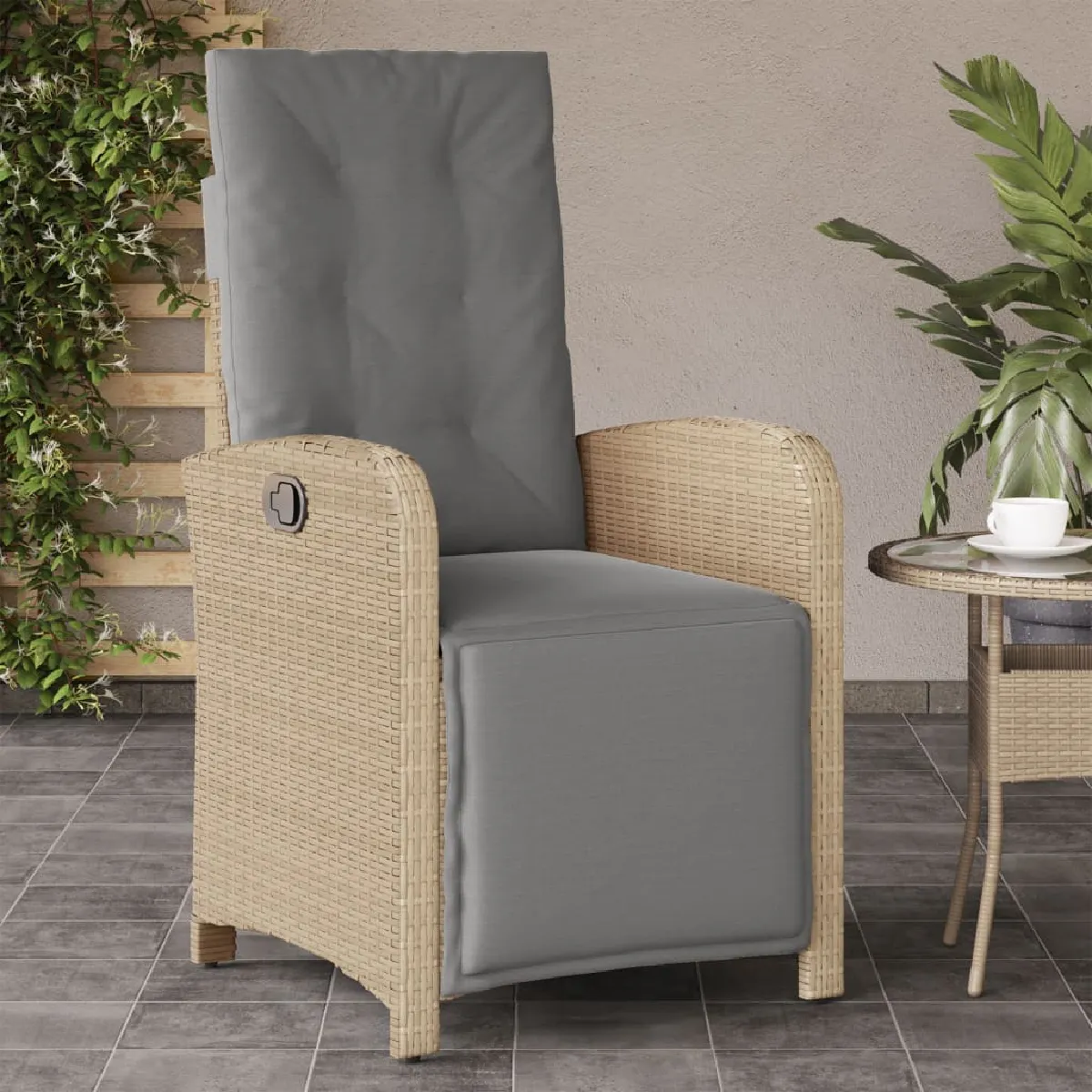 VIDAXL Chaise inclinable de jardin et repose-pied