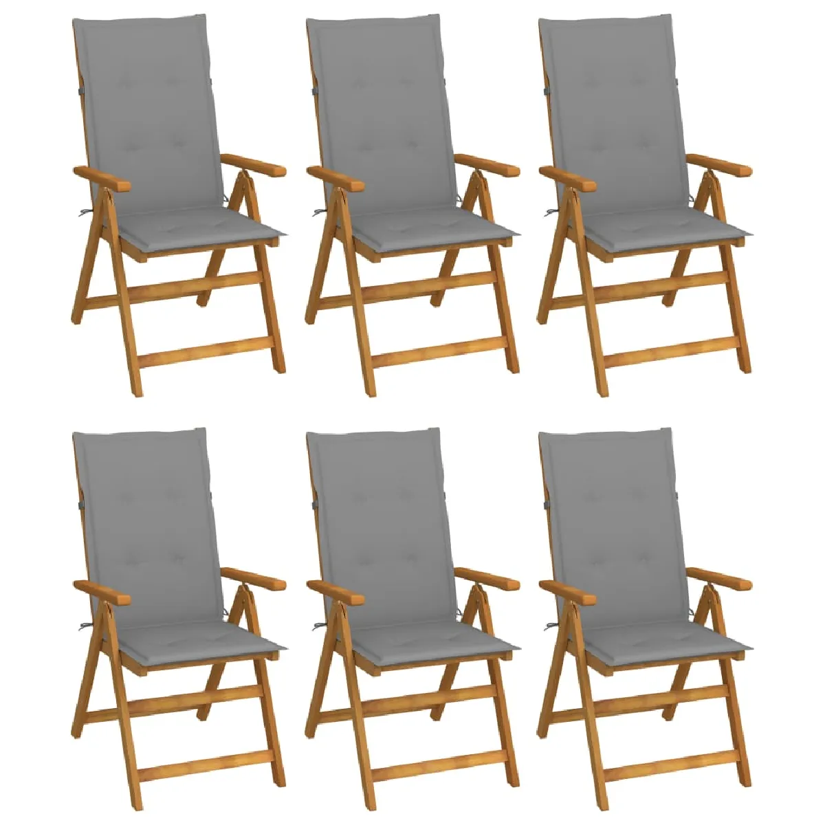 VidaXL Chaises pliables de jardin Bois d'acacia - vue 3