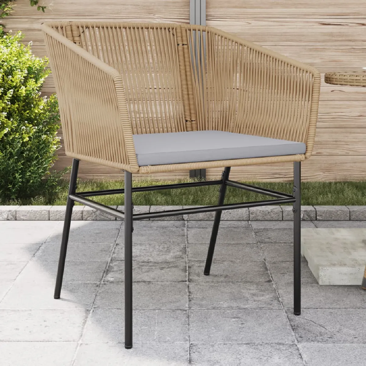 vidaXL Chaises de jardin avec coussins - Lot de 2