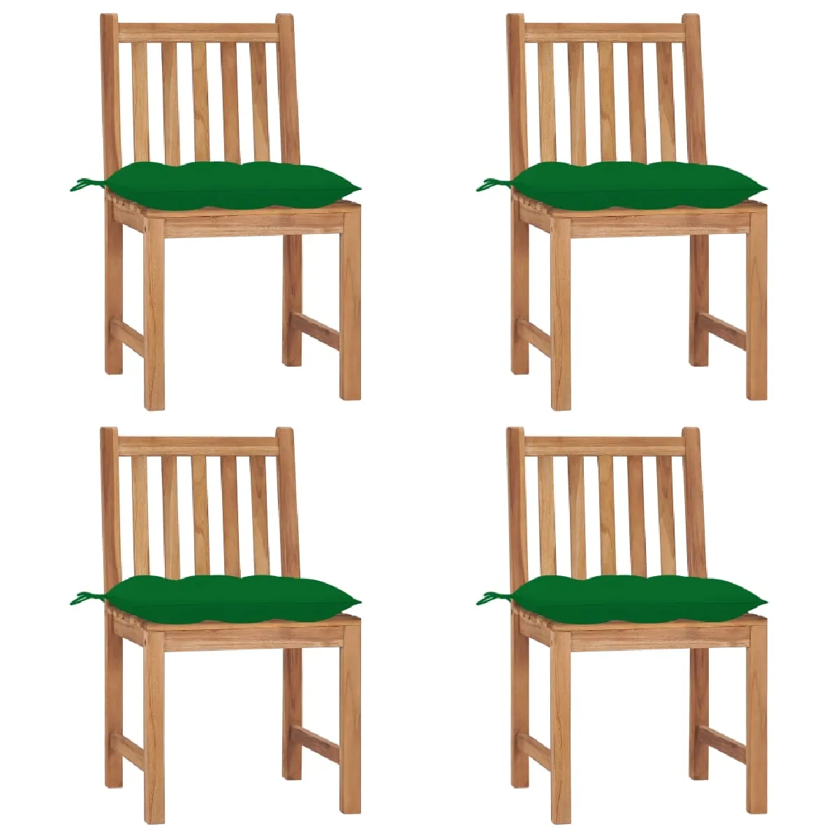 Vidaxl Chaises De Jardin Lot De 4 Avec Coussins Bois De Teck Massif - Image 3