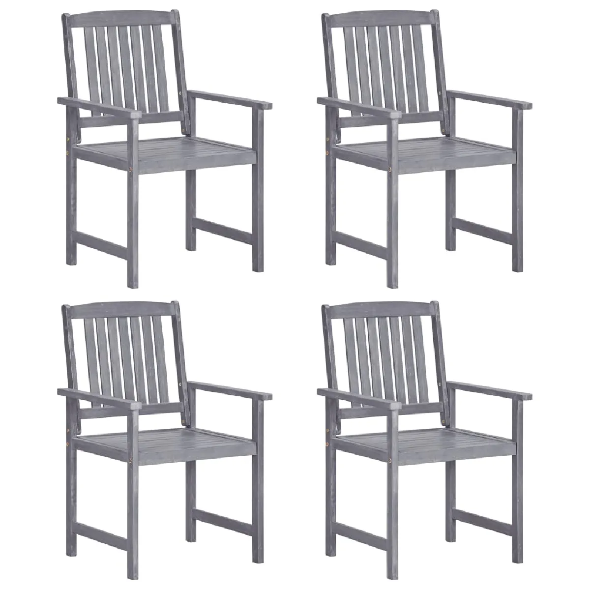 vidaXL Chaises de jardin lot de 6 Acacia - vue 2