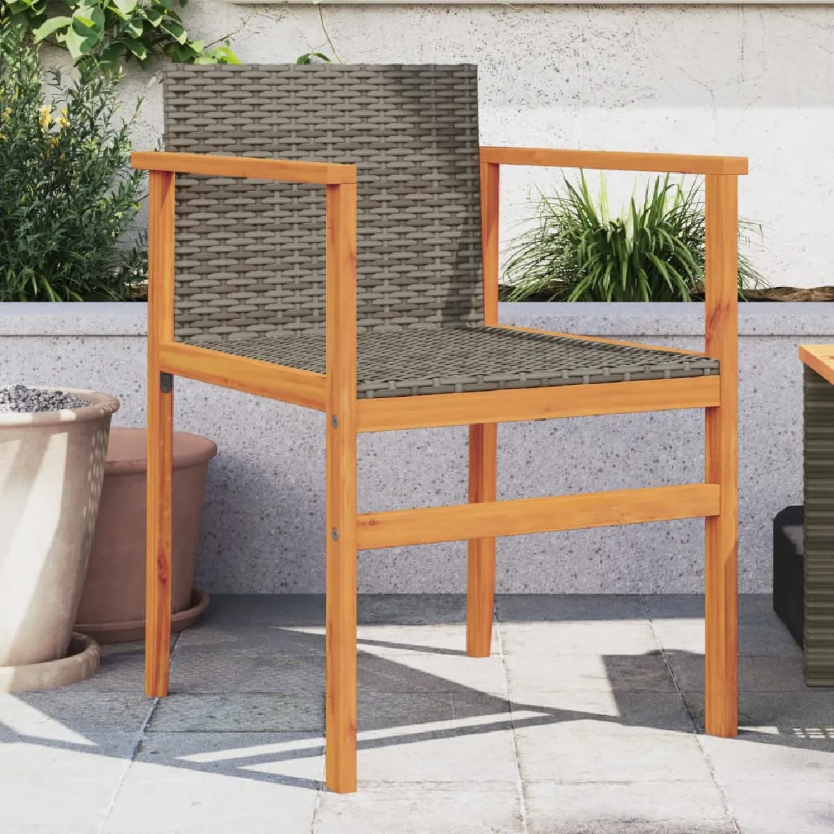 vidaXL Chaises de jardin lot de 2 - Gris