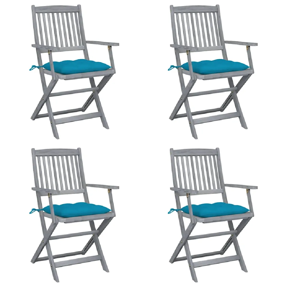 vidaXL Chaises pliables d'extérieur Lot de 8 Bois d'acacia - vue 3