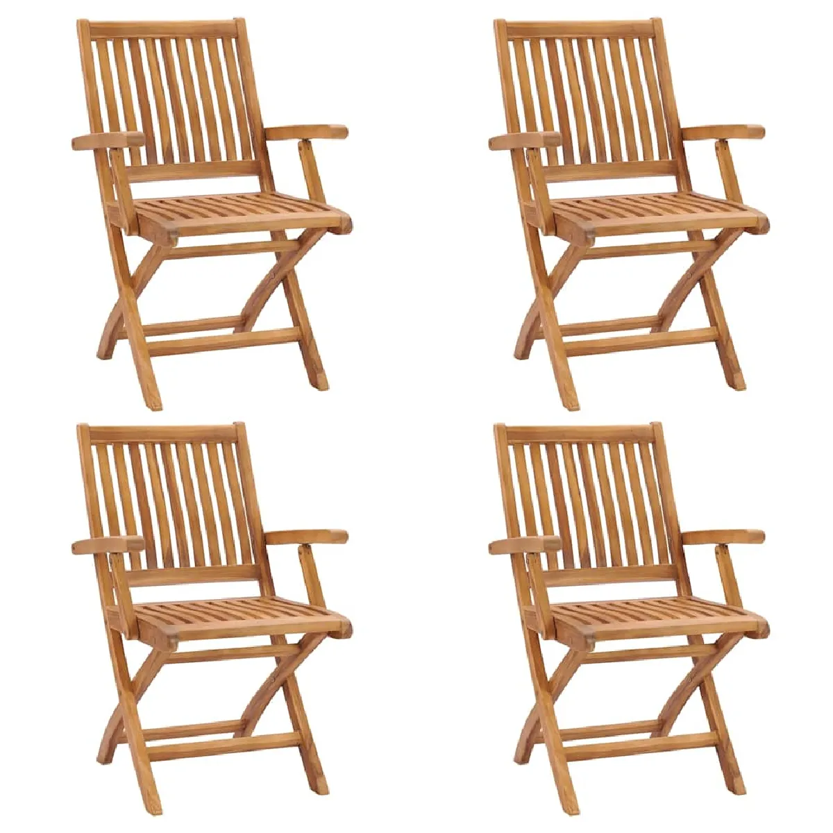 VIDAXL - Chaises de jardin pliables - Lot de 4 - Bois de teck - Image 3