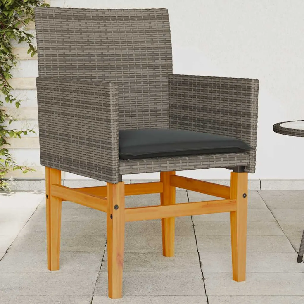 vidaXL Chaises de jardin coussins lot de 2 - Gris