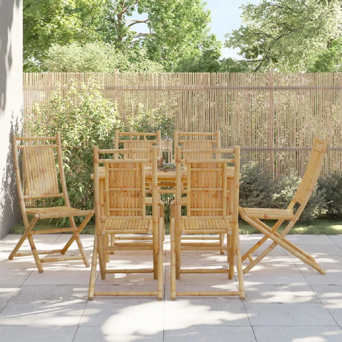 Vidaxl Chaises pliables de jardin Bambou lot de 6
