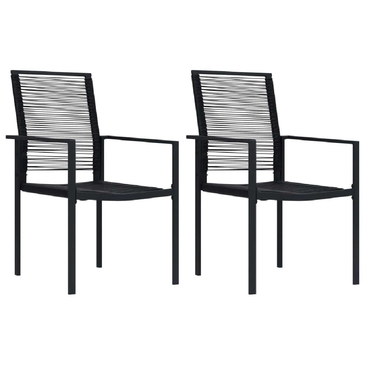 vidaXL Chaises de jardin - Lot de 2 - Noir