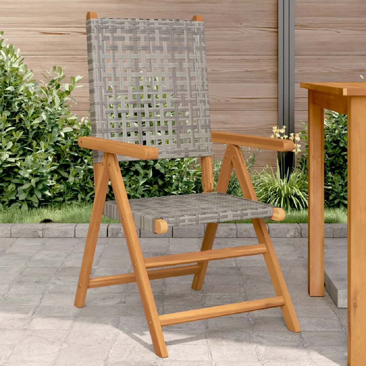 vidaXL Chaises pliables de jardin 3 pcs avec coussins Bois dacacia - vue 10