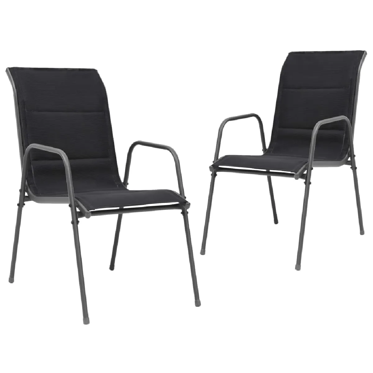 vidaXL Chaises empilables de jardin lot de 2 - vue 3