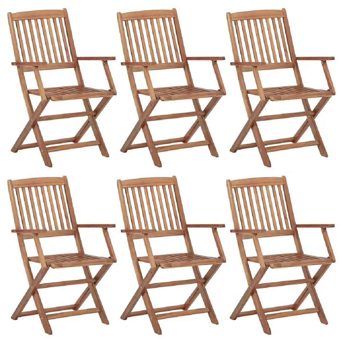 vidaXL Chaises pliables de jardin bois acacia Lot de 6