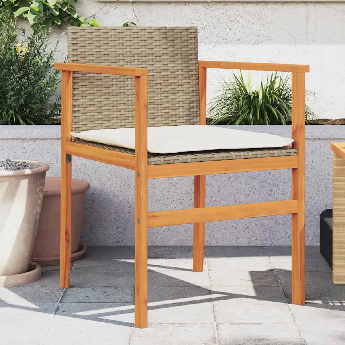 vidaXL Chaises de jardin coussins lot de 2 - Beige
