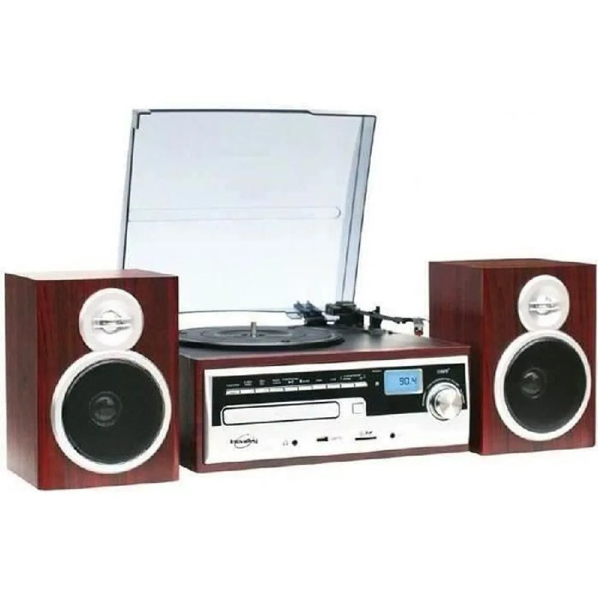 Inovalley Chaine Retro Avec Lecteur Vinyles K7 Cd, Mp3