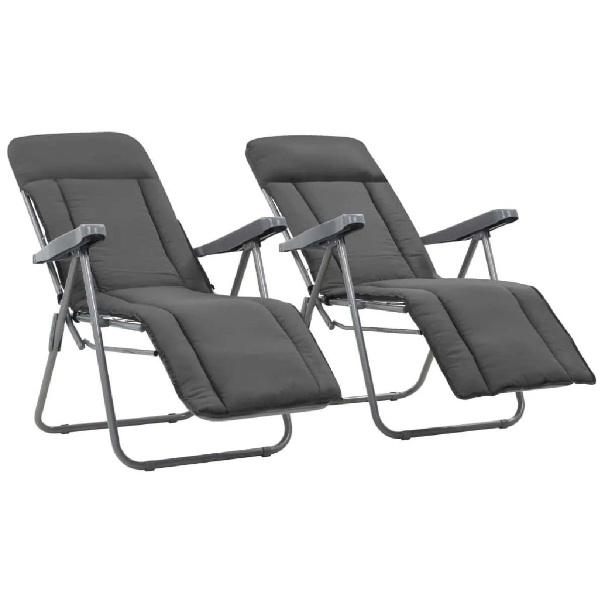 Vidaxl Gris Chaises Pliables De Jardin Et Coussins