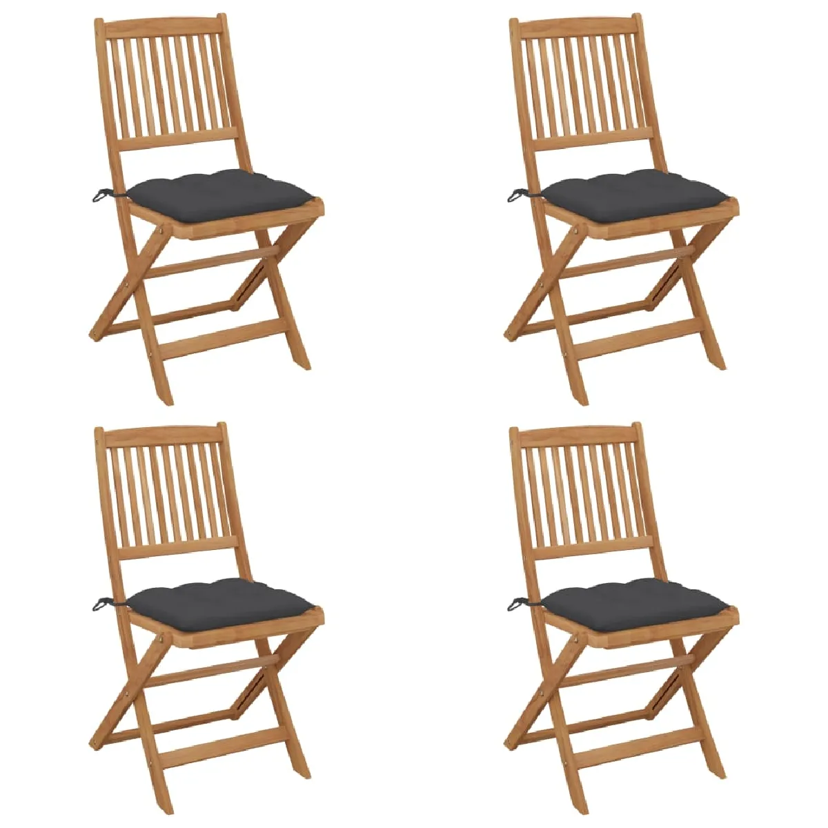 vidaXL Chaises pliables avec coussins Lot de 6 - vue 6
