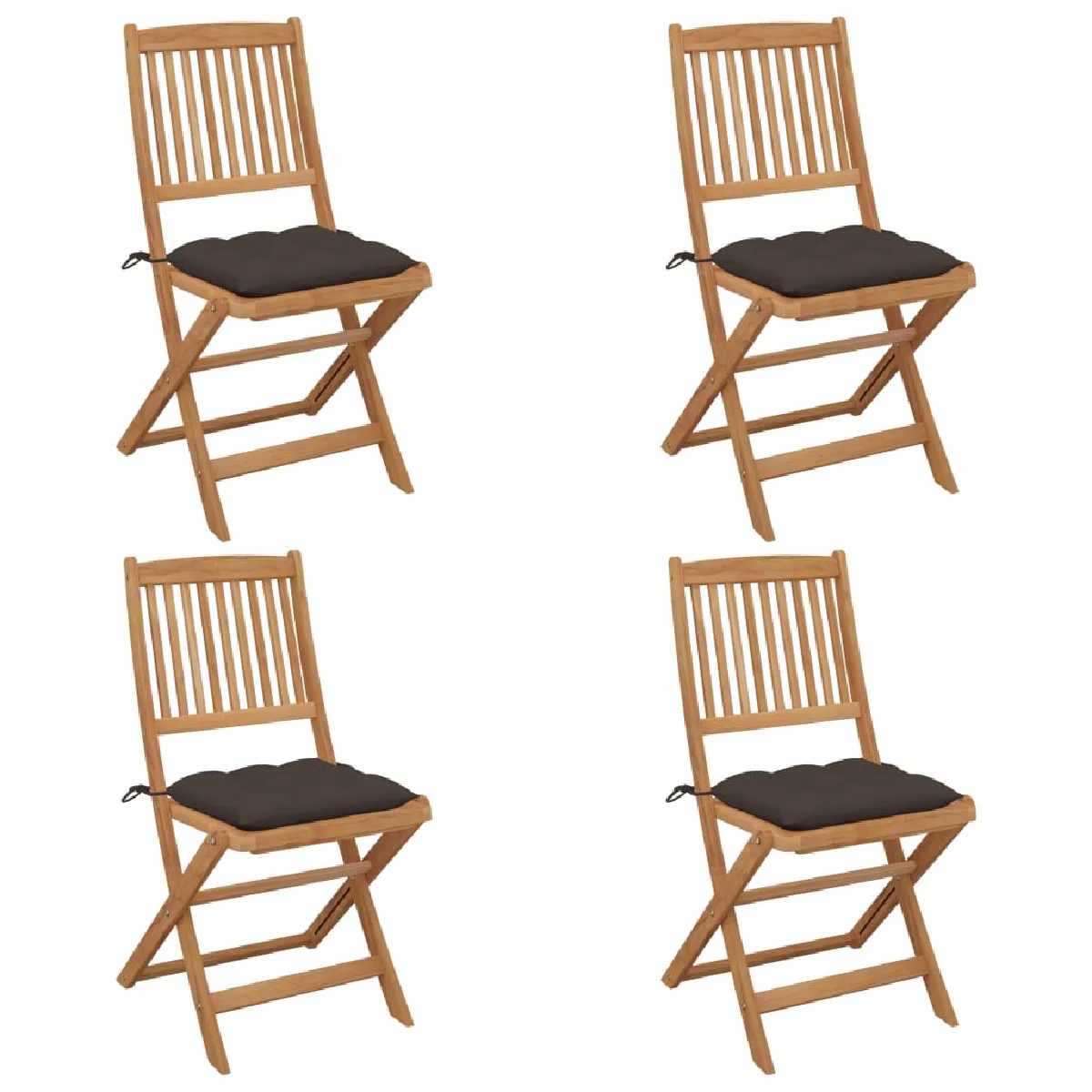 vidaXL Chaises pliables jardin 6 pièces bois - vue 3